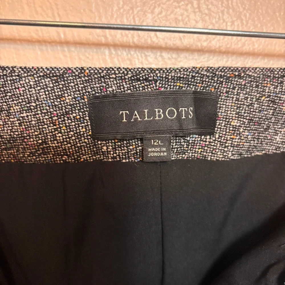 Talbots Women’s Pants Wool Blend‎ Dark Gray Black Size 12L Workplace Winter
